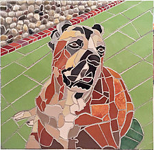 Mastiff Portrait II by Jonathan I. Mandell (Mosaic Wall Sculpture)
