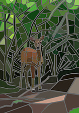 Deer in the Woods by Jonathan I. Mandell (Giclee Print)
