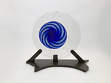 Cerulean Float Casting by Dierk Van Keppel (Art Glass Sculpture)