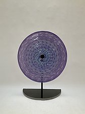 Purple Rondel by Dierk Van Keppel (Art Glass Sculpture)