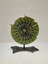 Green Industrial Rondel by Dierk Van Keppel (Art Glass Sculpture)
