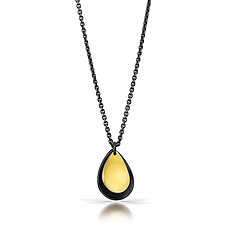 Layered Teardrop Pendant Necklace by Thea Izzi (Gold & Silver Necklace)