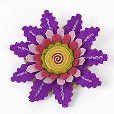 Dahlia Felt Flower Pin by Renee Roeder-Earley (Felted Brooch)