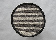 Stripe Badge Pin by Renee Roeder-Earley (Felted Brooch)