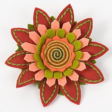 Aster Felt Flower Pin by Renee Roeder-Earley (Felted Brooch)