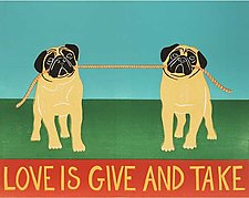 Love is Give and Take-Pugs by Stephen Huneck (Giclee Print)