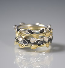 Stacking Floral Rings by Analya Cespedes (Gold & Silver Rings)