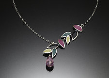 Falling Leaves Asymmetric Necklace by Susan Kinzig (Silver Necklace)