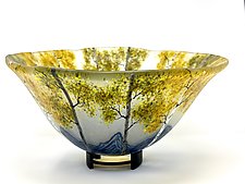 Golden Fall in the Mountains by Amanda Taylor (Art Glass Bowl)