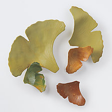 Spring Ginkgoes by Amy Meya (Ceramic Wall Sculpture)