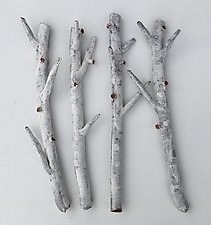 Aspen Branch Quartet by Amy Meya (Ceramic Wall Sculpture)