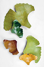 Spring Ginkgoes by Amy Meya (Ceramic Wall Sculpture)
