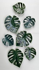 Monstera Leaf Cascade by Amy Meya (Ceramic Wall Sculpture)