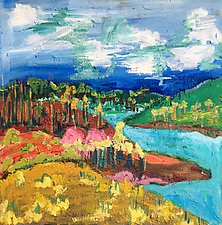 Landscape Sky Water Land Abstract by Elisa Root (Oil Painting)