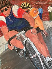 The Bicycle Racer by Elisa Root (Oil Painting)