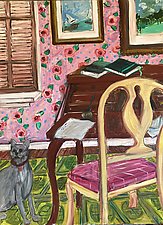 My Writing Table with Cat by Elisa Root (Oil Painting)