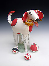 Fetch the Stick, Catch the Ball by Amy Goldstein-Rice (Ceramic Sculpture)
