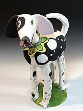 Spots on a Dog by Amy Goldstein-Rice (Ceramic Sculpture)