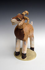 Goat of Lillian Steichen by Amy Goldstein-Rice (Ceramic Sculpture)