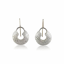 Open Textured Bead Earrings by Susan Mahlstedt (Gold & Silver Earrings)