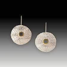 Bright Textured Earrings by Susan Mahlstedt (Gold & Silver Earrings)