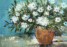White Peonies by Filomena Booth (Acrylic Painting)