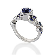 Color Shift Sapphire and Diamond Ring by Diana Widman (Gold & Stone Ring)