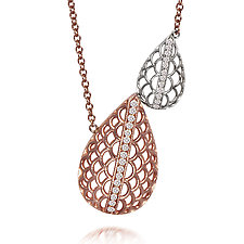Pear Filigree Necklace by Diana Widman (Diamond & Gold Necklace)