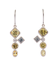 Sapphire & Spinel Drop Earrings by Diana Widman (Gold & Stone Earrings)