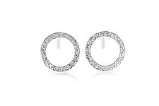 Fine Silver Small Circle Earrings by Diana Widman (Silver Earrings)