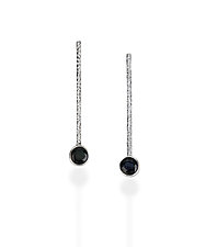 Stick Earrings with Midnight Blue Sapphires by Diana Widman (Silver & Stone Earrings)