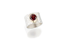 Pure Silver & Red Garnet Ring by Diana Widman (Silver & Stone Ring - Size 5)