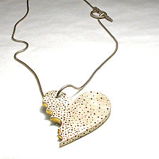 Bitten Heart Pendant by Emanuela Aureli (Gold & Silver Necklace)