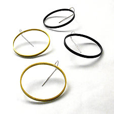 Circle Slice Earrings by Emanuela Aureli (Brass Earrings)