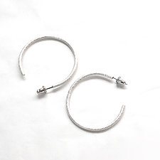 Silver Textured Hoops by Emanuela Aureli (Silver Earrings)