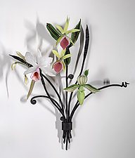 Orchid Bouquet by Loy Allen (Art Glass Wall Sculpture)