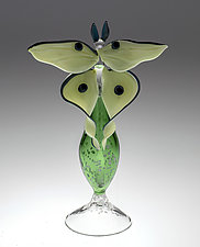 Luna Moth Perfume Bottle by Loy Allen (Art Glass Perfume Bottle)