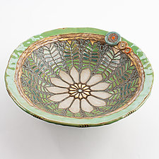 Garden Party Large Bowl by Laurie Pollpeter Eskenazi (Ceramic Bowl)