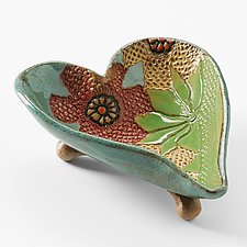 Little Footed Heart Bowls by Laurie Pollpeter Eskenazi (Ceramic Bowl)