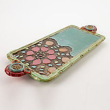 Lina's Petals Long Tray by Laurie Pollpeter Eskenazi (Ceramic Tray)