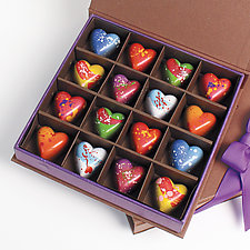 Heart Chocolates: 16-Piece Box by Infusion Chocolates (Artisanal Chocolate)