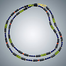 Lapis, Peridot, and Hematite Necklace by Judy Bliss (Gold & Stone Necklace)