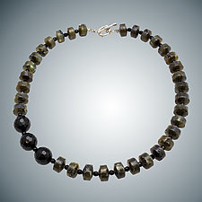 Labradorite and Onyx Necklace by Judy Bliss (Silver & Stone Necklace)