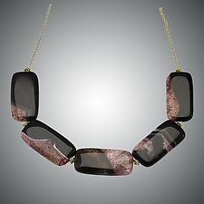 Rhodochrosite Necklace by Judy Bliss (Gold & Stone Necklace)