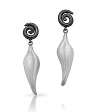 Spiral & Pod Earrings by Shana Kroiz (Silver & Gold Earrings)