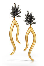 Extra Large Plume Arabesque Drop Earrings by Shana Kroiz (Gold & Silver Earrings)