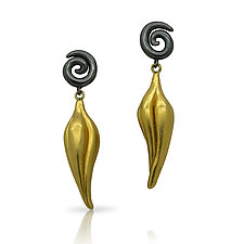 Spiral & Pod Earrings by Shana Kroiz (Silver & Gold Earrings)