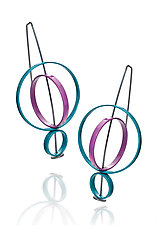 Movable Three Circles Earrings by Donna D'Aquino (Brass Earrings)