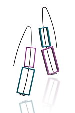 Two Rectangles Earrings by Donna D'Aquino (Silver & Copper Earrings)
