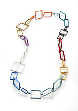 Multicolored Squares and Rectangles Necklace by Donna D'Aquino (Steel Necklace)